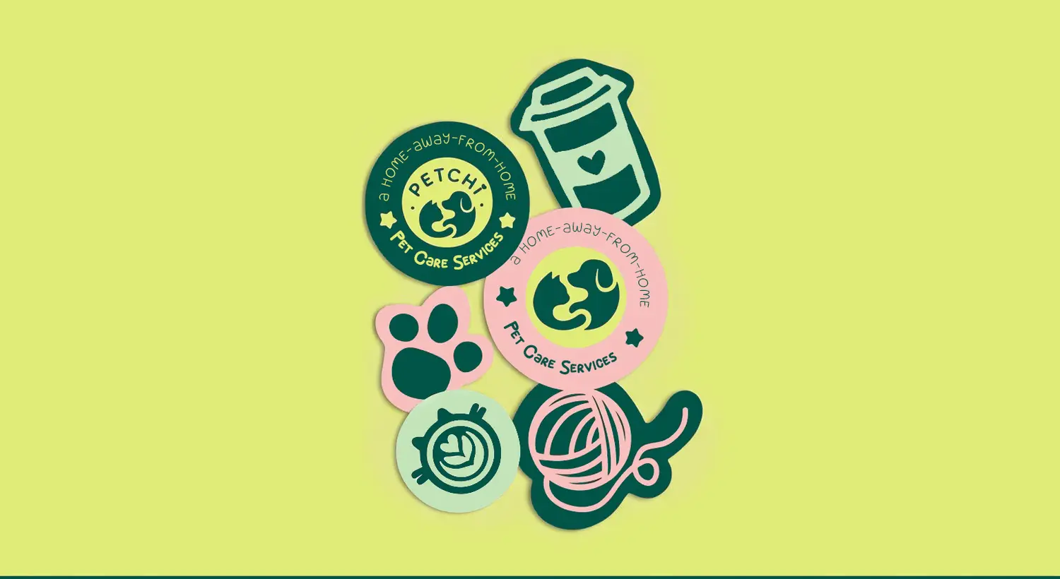 Petchi stickers and patches from the supplied brand mockup